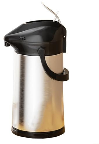 Carafe à café isotherme 3 L avec intérieur en verre, for boissons chaudes et froides, thé et eau anti-poussière, 1 pièce(Black)