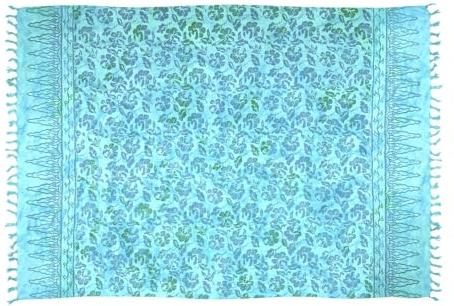 Handgebatikter Sarong aus Bali, Strandtuch, Badetuch, Yogatuch, 100% Viskose, Maße ca. 160cm x 120cm, Gewicht ca. 280g