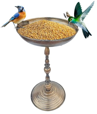 Bird Baths for Outdoors - Outdoor Bird Bath Fountain | Garden Standing Birds Baths Waters | Courtyard for Iron Art | Animals Water Bowl Statue for Hummingbird - Parakeets Patio Yard