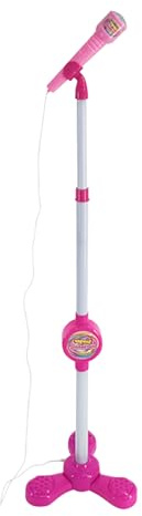 Kids Toy Microphone Stand – Adjustable Musical Karaoke, Light Up Singing Toy | Connect Function Fun Playset For Children Girls Boys, Stage Entertainment Birthday Gift Party Entertainment Gift