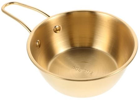 Warmhm Bol à Raser pour Hommes en Acier Inoxydable Doré avec Poignée, Produit une Mousse Riche, Design Élégant, pour Voyage D'affaires ou Usage Domestique