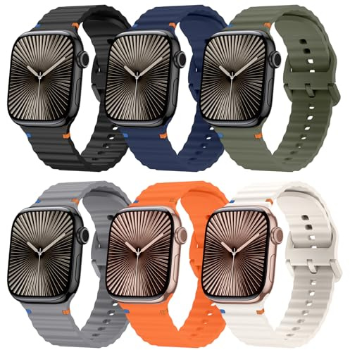 Silikonarmband för Apple Watch Series 10 46 mm, vattentätt ventilerande sportband för Apple Watch Series 10 9 8 7 6 5 4 3 2 1 Ultra SE, iWatch 49 mm 46 mm 45 mm 42 mm ersättningsarmband