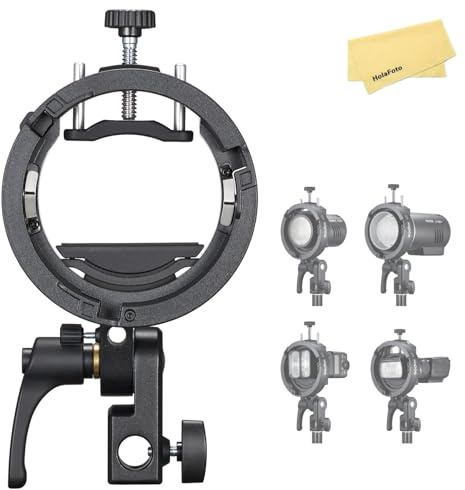 GODOX S3 Speedlite Bowens Mount Flash Holder Bracket for Godox V1 V100 V1Pro V860III TT350 AD100 AD200 AD300 Speedlite Strobe Flashes,S-Type Holder,Precise Tilt Control,S2 Bracket Updated Version