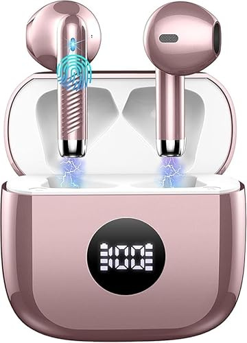 Cuffie Bluetooth Auricolari Bluetooth 5.4, Cuffie Wireless con 4 ENC Cancellazione Rumore Mic, Cuffie in Ear 40 Ore di Riproduzione, Cuffie Senza Filo HiFi Stereo IP7 Impermeabili per iOS & Android