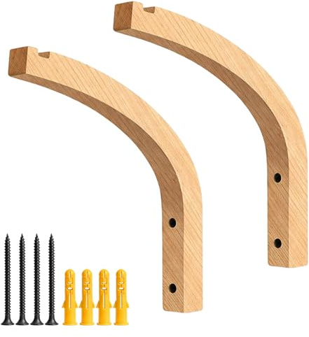 YcsRnn Hanging Basket Bracket, Hanging Plant Holder with Wooden Hooks for Indoor Wall Planter, Set of 2 Natural Wood Plant Hangers for Plants, Lanterns, Pot, Wind Chimes, Planter and Hanging Baskets