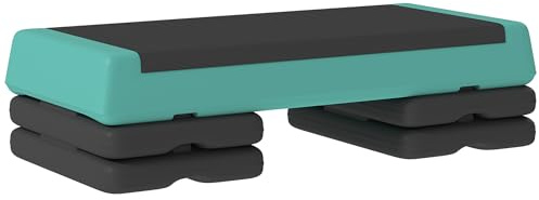SPORTNOW Steppbrett Höhenverstellbar 3 Stufen 10 5 15 20,5 cm | Fitness Aerobic Stepper, Anti-Rutsch-Matte, Rutschfest Step Bench, für Zuhause Fitnessstudio Büro