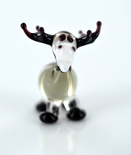 Unbekannt Elch - Miniatur Glasfigur 2- Mini Figur aus Glas - Deko Setzkasten