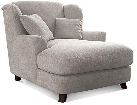 CAVADORE Sillón XXL Assado con Patas de Madera y Asiento Grande, Incluye 2 Cojines Decorativos, 109 x 104 x 145 cm, Color Crema