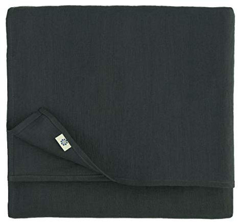 Linen & Cotton Tischdecke Hygge - 100% Leinen, Schwarz, 100 x 100 cm | Mitteldecke Klein Quadratisch, Tischtuch, Tischwäsche Landhausstil, Festliche Frühling/Home, Für Küche Restaurant Cafe Hotel