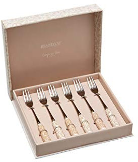 BRANDANI Set 6 PZ. FORCHETTINA da Dessert Collezione Campo AI Fiori Art. 53664 CM. 15.5H.