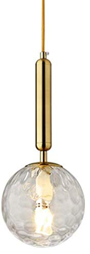 Hobaca E12 Lumière ondulée Verre Moderne Or nordique Luminaires Suspensions Décoration de maison Lampe boule en verre Lampe suspendue pour Salon Salle à manger Éclairage de l'îlot de cuisine