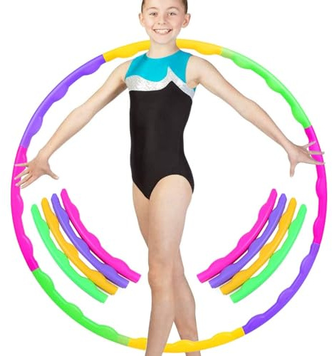 Hula Hoop Fitness Niños, Aro de Fitness Desmontable de 8 Secciones