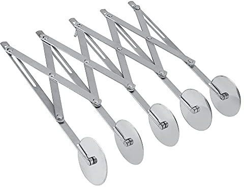 Roulette Pâte Acier Inoxydable,Roulette Pizza à 5 Roues,Acier Inoxydable Roulette à Pizza,Roulette Pâte,pour Tarte Biscuits Pâtisserie Et Pizza Découpe Pâte Couteaux Cuisson