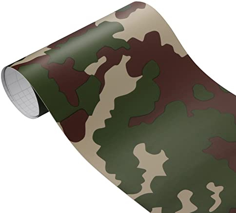 Asudaro Camouflage Autofolie Selbstklebend, PVC Auto Aufkleber Wrap, 30x100cm, Glänzend, Für Auto, Motorrad, ATV, Van