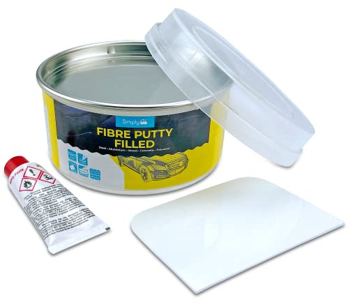 Simply Mastic de fibre auto, 1000 g, remplissage pour rayures moyennes et dommages à la carrosserie du véhicule