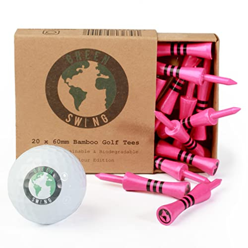 Green Swing Tees de Golf en Bambou de 60 mm Unisexe, Édition en Couleur