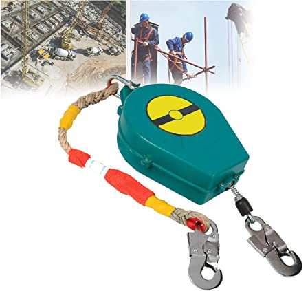 Einziehbares Höhensicherungsgerät, Fallschutz Personen Fallbegrenzer Tragbar Absturzsicherung für Dachdecker Luftarbeiten, Automatischer Sperrfunktion+Selbstsichernder Haken, 3-20m(Size:3m)