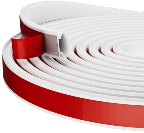 Türdichtung Dichtungsband Selbstklebend,8M Weiß D-Profil Türrahmen Dichtung | Zugluftstopper für Haustüren & Türrahmen,Gummidichtung für Türen & Fenster,Door Seal Reduziert Kalte Luft,Staub und Geräusche