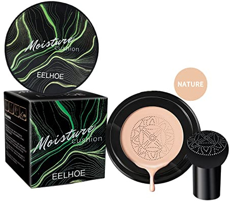 Mushroom CC Cream Foundation, Pilzkopf Luftkissen CC Creme, Kissen Foundation, Make up Concealer für Gesicht und Hals, Make-up Für Alle Haut (Natürlich)