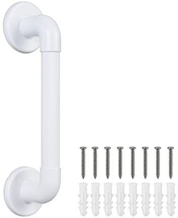 Relaxdays Asa Ducha Baño, Soporte Pared Bañera, 100 kg, Personas Mayores y Discapacitadas, Barra de Apoyo, Blanco, 9 x 39 x 9.5 cm