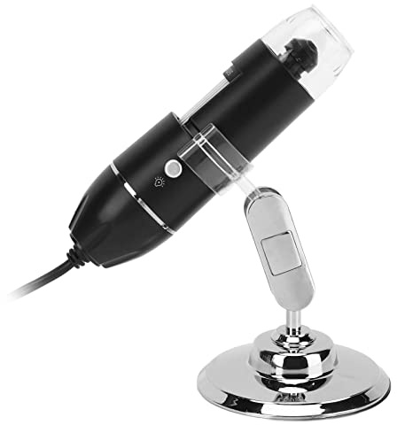 Fdit Drahtlose Digitale Mikroskop-Handheld-USB-HD-Inspektionskamera, Tragbare USB-Mikroskopkamera mit 8 LED-Leuchten für Erwachsene, Kinder