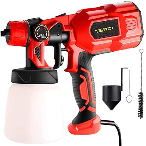Paint Sprayer, 600W High Power HVLP Spray Gun, Fence Paint Sprayer with 3 Spray Patterns for Home DIY Spray Painting, 1000 ml Container, Paint Sprayers for Walls & Ceiling, Garden & Furniture
