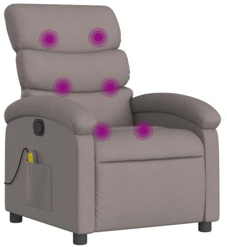 vidaXL Massagesessel Taupe Stoff