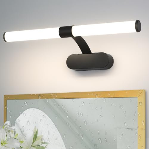 Homefire Lampe de miroir de salle de bain LED - 6W 40 cm étanche IP44 4000K moderne applique murale pour sous-sol cuisine armoire de salle de bain