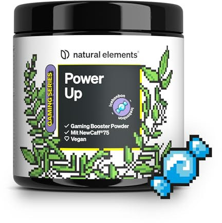 Booster con Cafeína (NewCaff®75) - Sabor Icebonbon - Con Vitaminas B y C, Extracto de té verde, Ginkgo, L-tirosina, Colina - 40 bebidas, con estevia - Vegano y producido en alemania