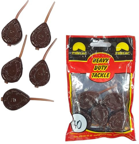 PRO FILSTAR Inline Gripper Grundblei Angeln Set 5 x 70g - Angeln Blei mit Anti Tangle Sleeve - Angel Bleie Set - Birnenblei - Blei Gewicht - Angelblei - Fishing Weights - Bleigewichte – Karpfenblei