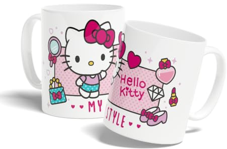 Konix Hello Kitty Mug Keramisk mugg 320 ml med min stil vit