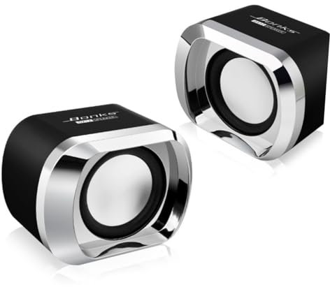 Homoyoyo 2pièces Haut-Parleur USB Mini Portable Noir Enceinte Multimedia Filaire pour Pc Et Ordinateur Portable Stéréo Contrôle De Volume Pratique pour Écouter Musique à Domicile