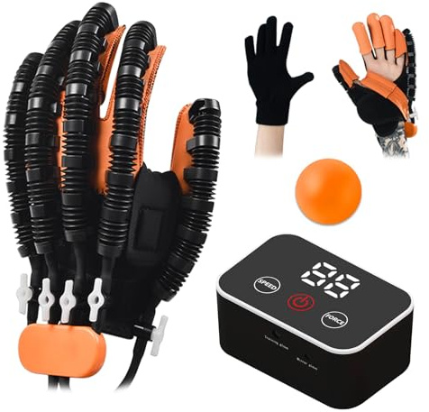 JBMBHC Guante Robótico de Mano para Terapia, Ejercitador Pasivo de Dedos para Recuperación de Ictus y Recuperación Motriz, Rehabilitación de la Función Manual
