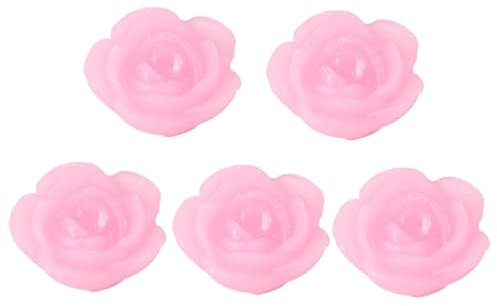 RORPOIR 5stücke Schwimmkerzen Rosenform Rosafarbene Paraffin-deko Wasserfeste Romantische Blumendekoration Für Valentinstag Party Und Tischdeko