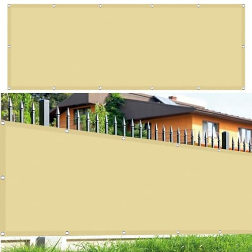 Voile d'ombrage Rectangulaire 200 x 400 cm Rectangulaire Voile Ombrage avec Oeillets, Coupe-Vent Bâche Dombrages pour Patio Être Applicable Jardins, Couleur Crème