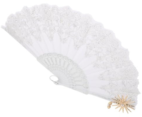 LIFKOME Lace Fächer Vintage Handfächer Für Hochzeiten Tanz Und Partys Eleganter Und Dekorativer Klappfächer Aus Spitze Für Sommer-Events Und Fotografie