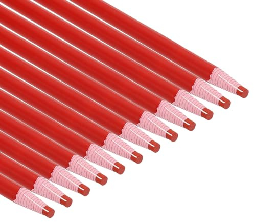 PATIKIL Pennarelli Staccabili, 24pz Matite Cera Grasso Legno per Indumenti in Vetro Pellicola da Disegno Carta Vinile Metallo, Rosso
