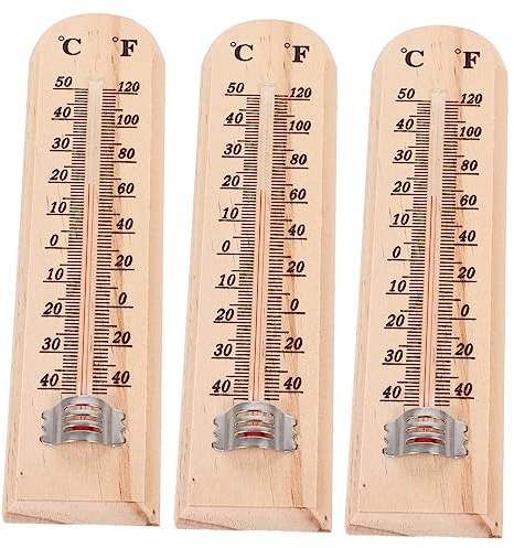 Yardenfun 3pièces Thermomètre Bois Mural Précis Pour Maison Et Bureau Lot De Appareils De Mesure De Température Simple