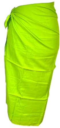 Kiran Fashion Nuevo Pareo Premium 100% Algodón para Playa y Piscina Ligero Bufanda para Envolver Vacaciones, verde neón, talla única