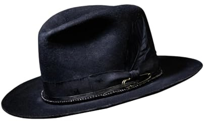 VOCUE Homburg Zylinderhut mit exotischem Band, viktorianisches Zeitalter, Wolle, Zylinderhut, klassischer Hut für Jungen, Männer, Erwachsene, Wolle