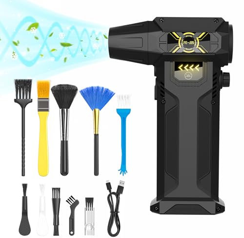 ZEBRAMOL Elektrische Staubgebläse Luftdruckspray, 3-Gang 150000 U/min Elektrische Staubgebläse, Druckluft Compressed Air Duster mit 8000mAh Akku für PC/Sofa