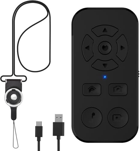 Tik Tok Bluetooth Fernbedienung für Kurze Videos und Kindle App (Mobile Version), Selfie Remote Control für iPhone und Android, Schwarz