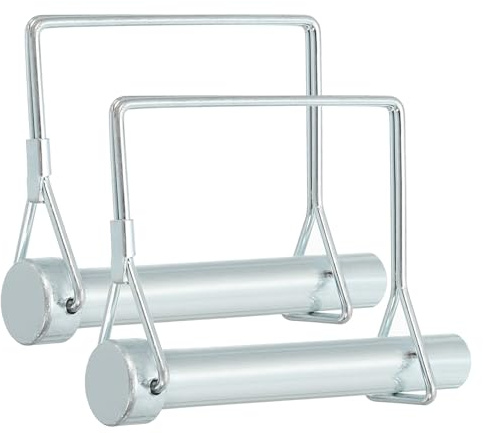 PATIKIL 2 Stück Stahl Verzinken Klappsplinte 12mm Durchmesser, 70mm Länge Vierkant Rohrklappsplinte mit Rastverschluss Sicherungsbolzen für Anhänger Bauernhof Traktor Garten Rasenmäher