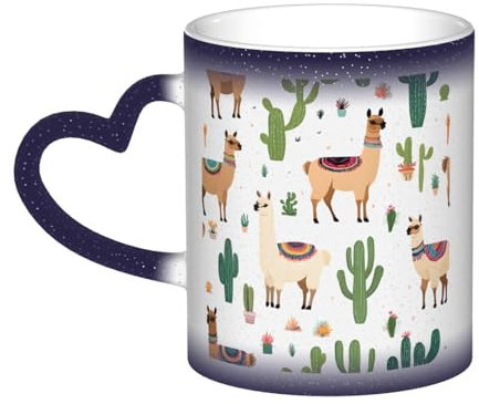 XDCYWBZDBC Alpaka-Llama-Kaffeetassen und Becher, große Teetassen und heiße Schokoladentassen, heiße Getränke, groß, orientalisch, klassisch, ausgefallene Tassen, das beste Geschenk für Paare,