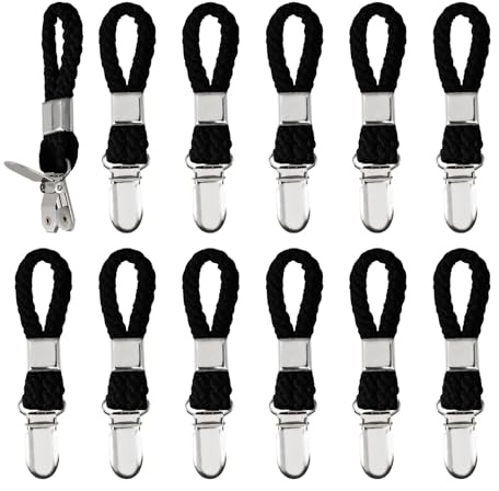 12 Stück Handtuch Aufhänger Handtuchaufhänger Clip Handtuchclips Aufhänger für Handtücher Handtuchklammer, Geschirrtuchhalter Handtuchklammern zum Aufhängen Handtuch Clips zum Aufhängen (Schwarz)