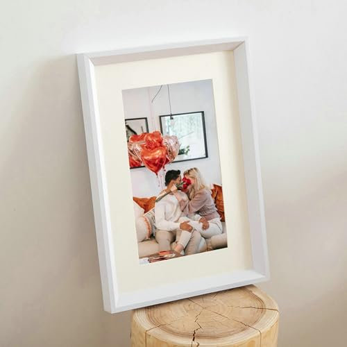 Ayoiow Fotorahmen 30x21 cm Weiß Holz Photo Frame für Familie Fotorahmen Wand