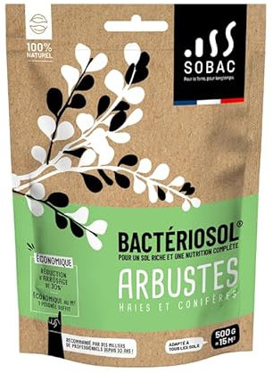 SOBAC Bactériosol® Fertilisant Arbustes Haies et Conifères - sachet 500g