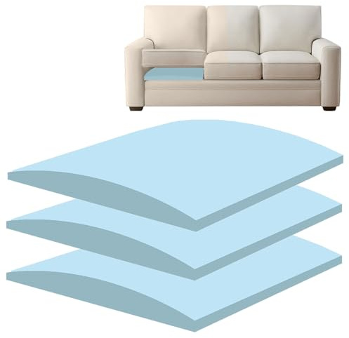 Foreard 3 Pcs Couch Cushion Support for Sagging Seat 20'' x 20'' Curved High-Density Foam Supporter Board for Furniture Seats Under Cushions Sag Repair (Blue)