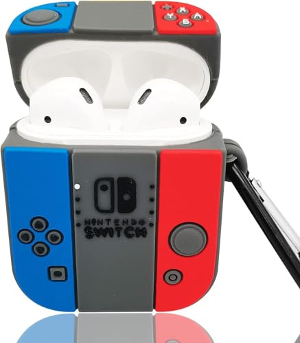 Bluetooth-Kopfhörertasche, Kompatibel mit Apple Airpods 1 & 2, Silikon Hülle Airpods Passgenau 3D Cartoon Case Cover, für Teenager, Jungen, Mädchen (Nostalgische Spielekonsole)