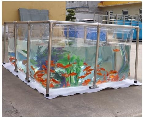 Laghetto trasparente per giardino, in tela di PVC, piscina fuori terra per allevamento e nuoto, serbatoio temporaneo personalizzabile